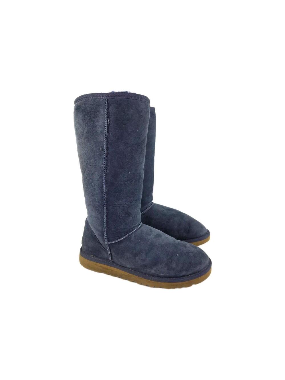 UGG Australia Original Classic Tall Boots US 9 Navy Shearling Sheepskin Boot